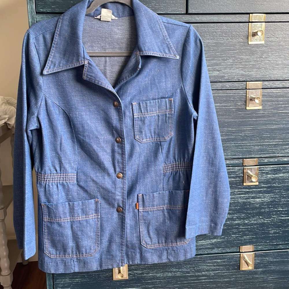 Vintage Levi Denim Button Up Jacket- Oversized